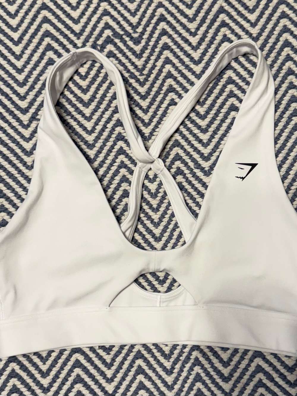 Gymshark White Sports Bra with Crossback Straps